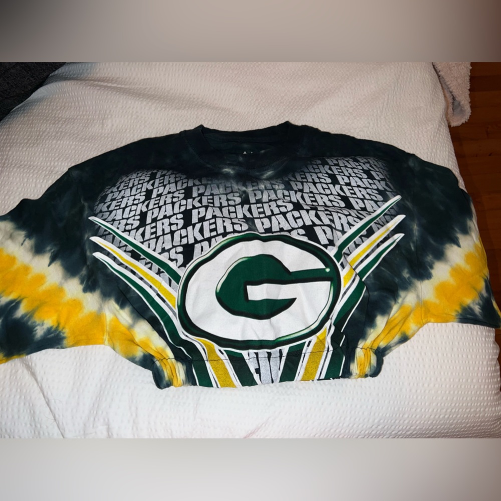 Vintage custom Green Bay packers cropped t shirt